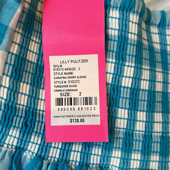 Lilly Pulitzer Blue Gingham Top - NWT - Picture 4 of 4